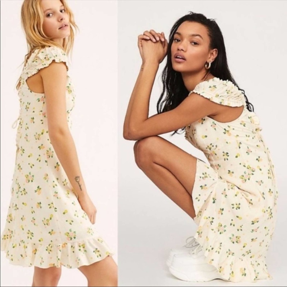 Free People Like A Lady Floral Printed Mini Dress Size Small